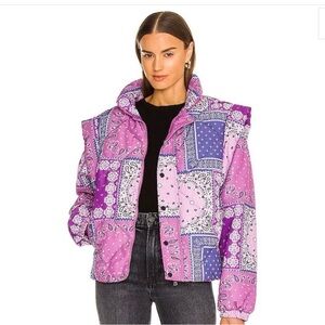 Pistola Pink and Purple Patchwork Puffer Jacket